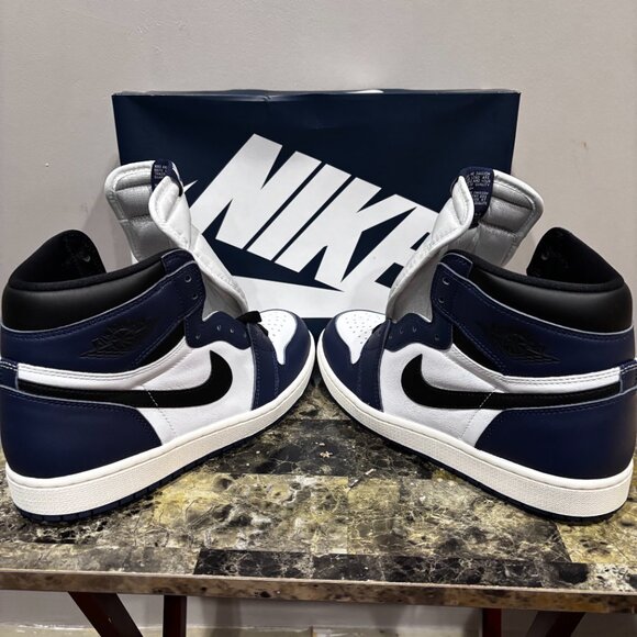 NIKE Men's Jordan 1 Retro High OG Midnight Navy SZ: 10 - Picture 5 of 15